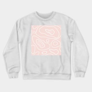 Pink & White Topography Pattern Crewneck Sweatshirt
